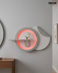 50×85 CM Oval Modern Ledli Duvar Tablosu | Dekoratif Panel | Gizli Aydınlatmalı | Pütürlü Doku
