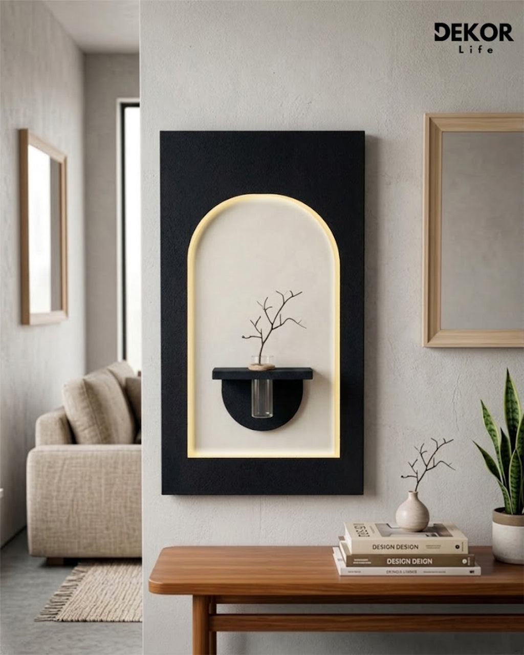 50×90 CM Oval Modern Ledli Duvar Tablosu | Dekoratif Panel | Gizli Aydınlatmalı | Pütürlü Doku