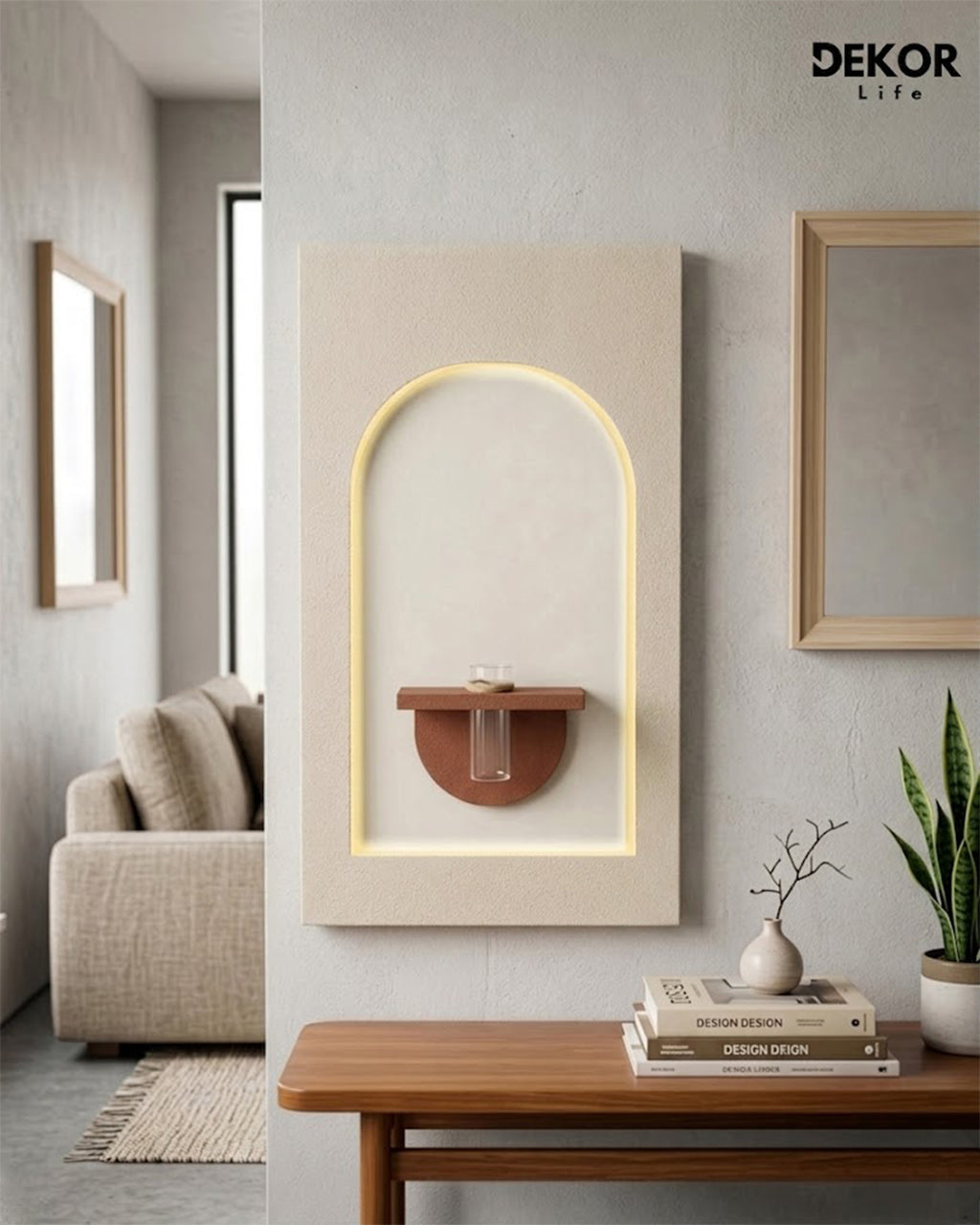 50×90 CM Oval Modern Ledli Duvar Tablosu | Dekoratif Panel | Gizli Aydınlatmalı | Pütürlü Doku