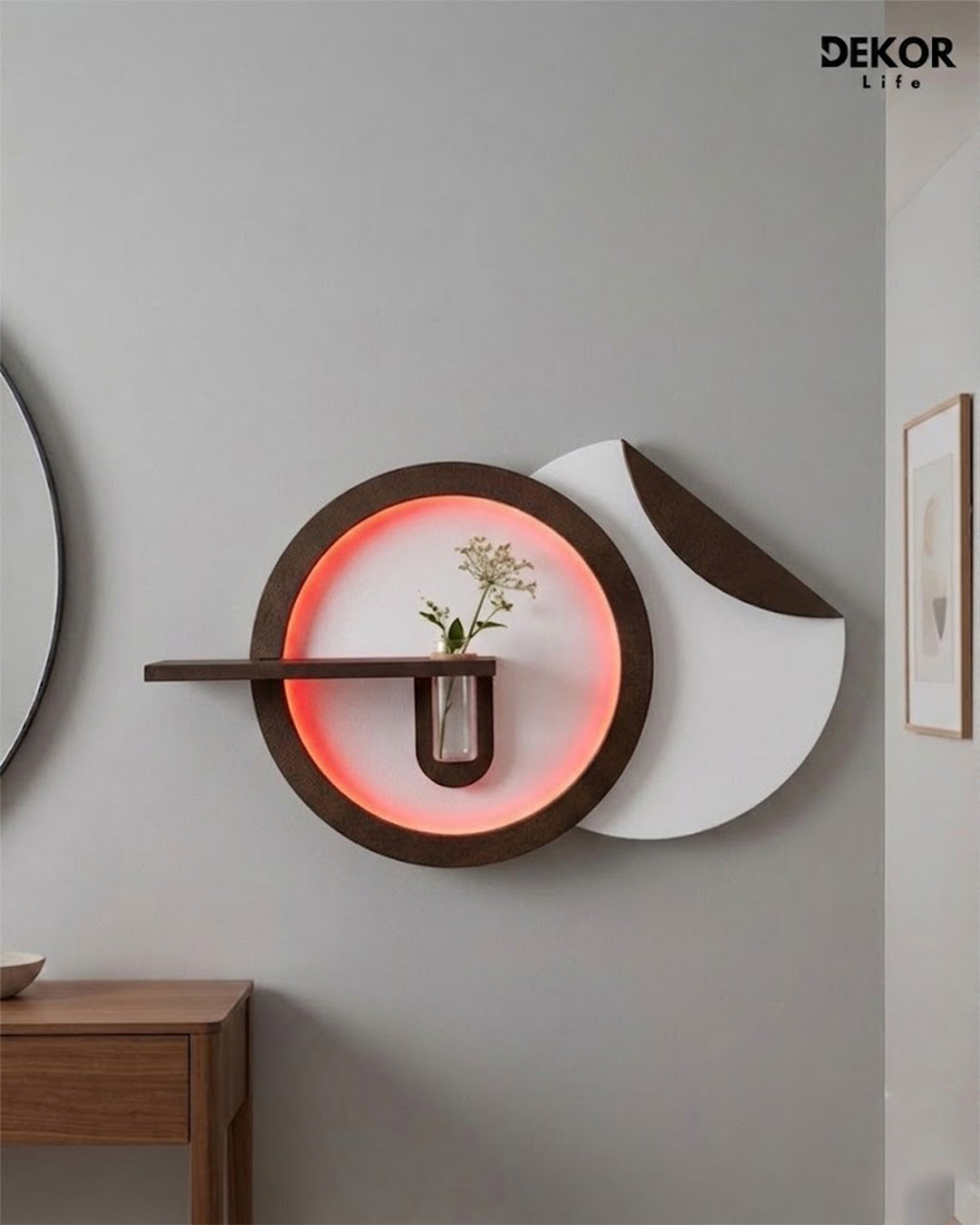 50×90 CM Oval Modern Ledli Duvar Tablosu | Dekoratif Panel | Gizli Aydınlatmalı | Pütürlü Doku