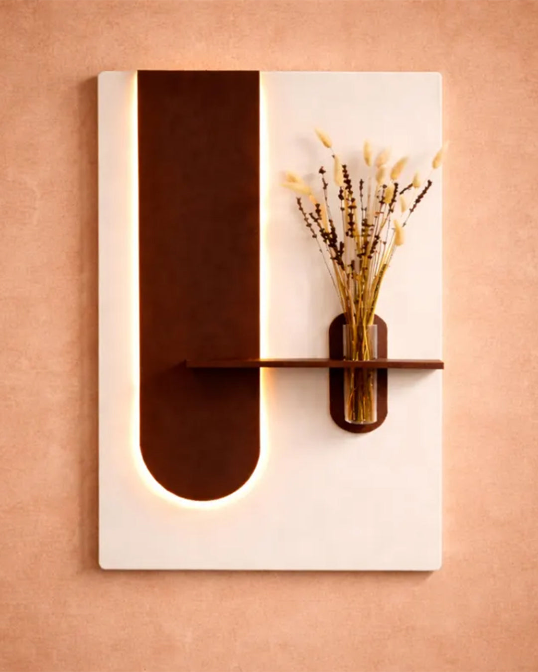 Pilli LED’li İskandinav Tarzı Dekoratif Duvar Tablosu 40x70 cm Pütürlü Doku