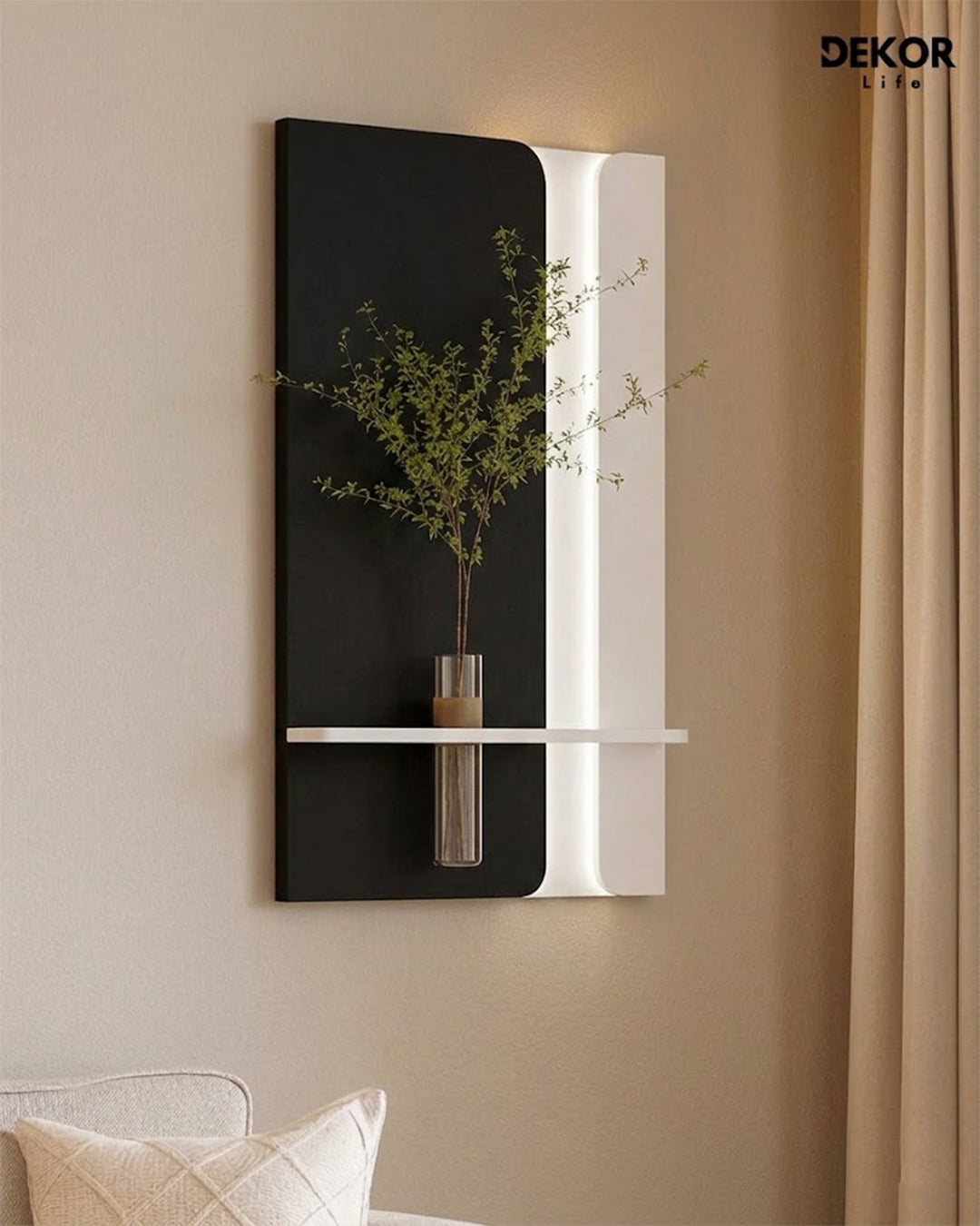 50×90 CM Oval Modern Ledli Duvar Tablosu | Dekoratif Panel | Gizli Aydınlatmalı | Pütürlü Doku