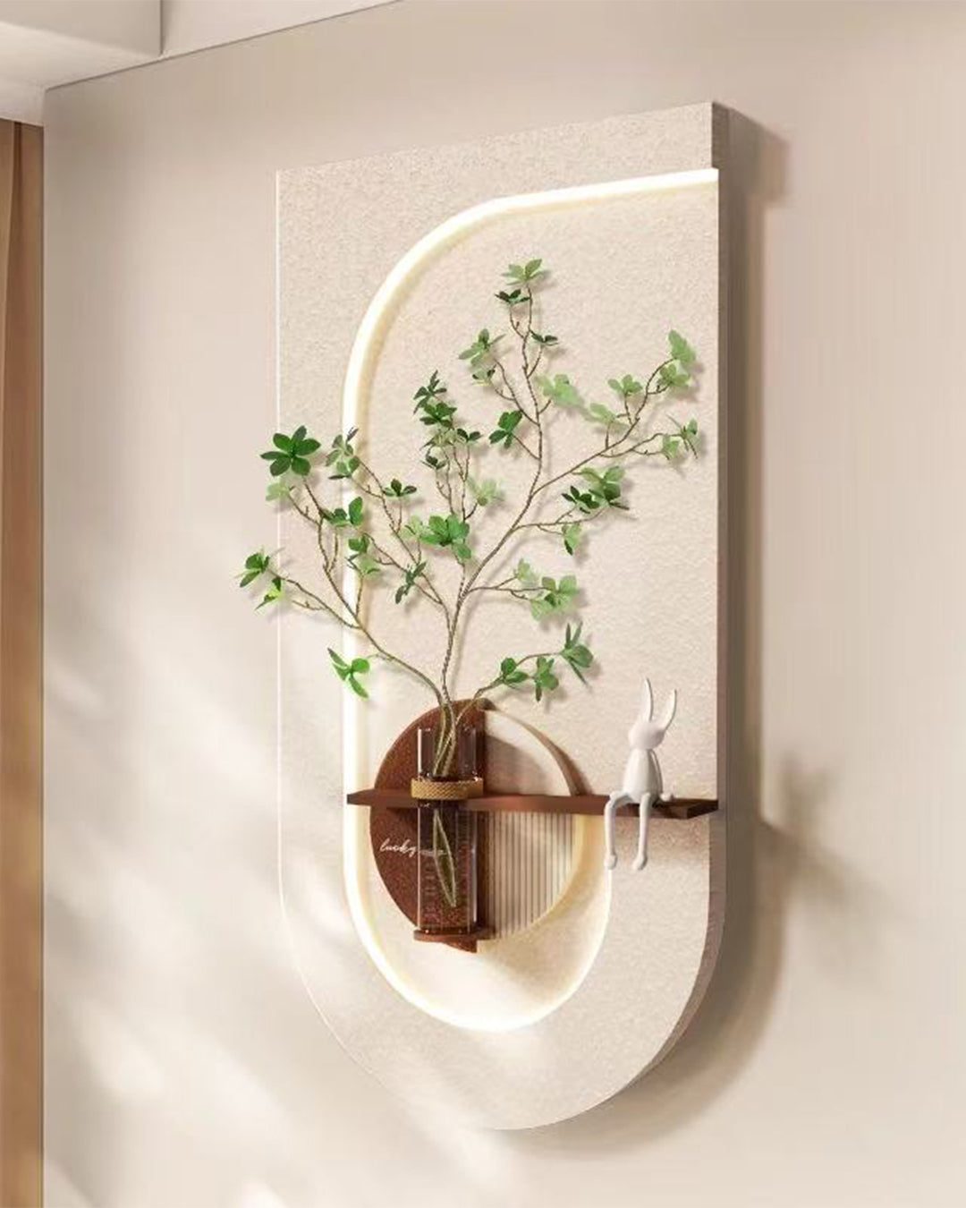 Pilli LED’li İskandinav Tarzı Dekoratif Duvar Tablosu 40x70 cm Pütürlü Doku