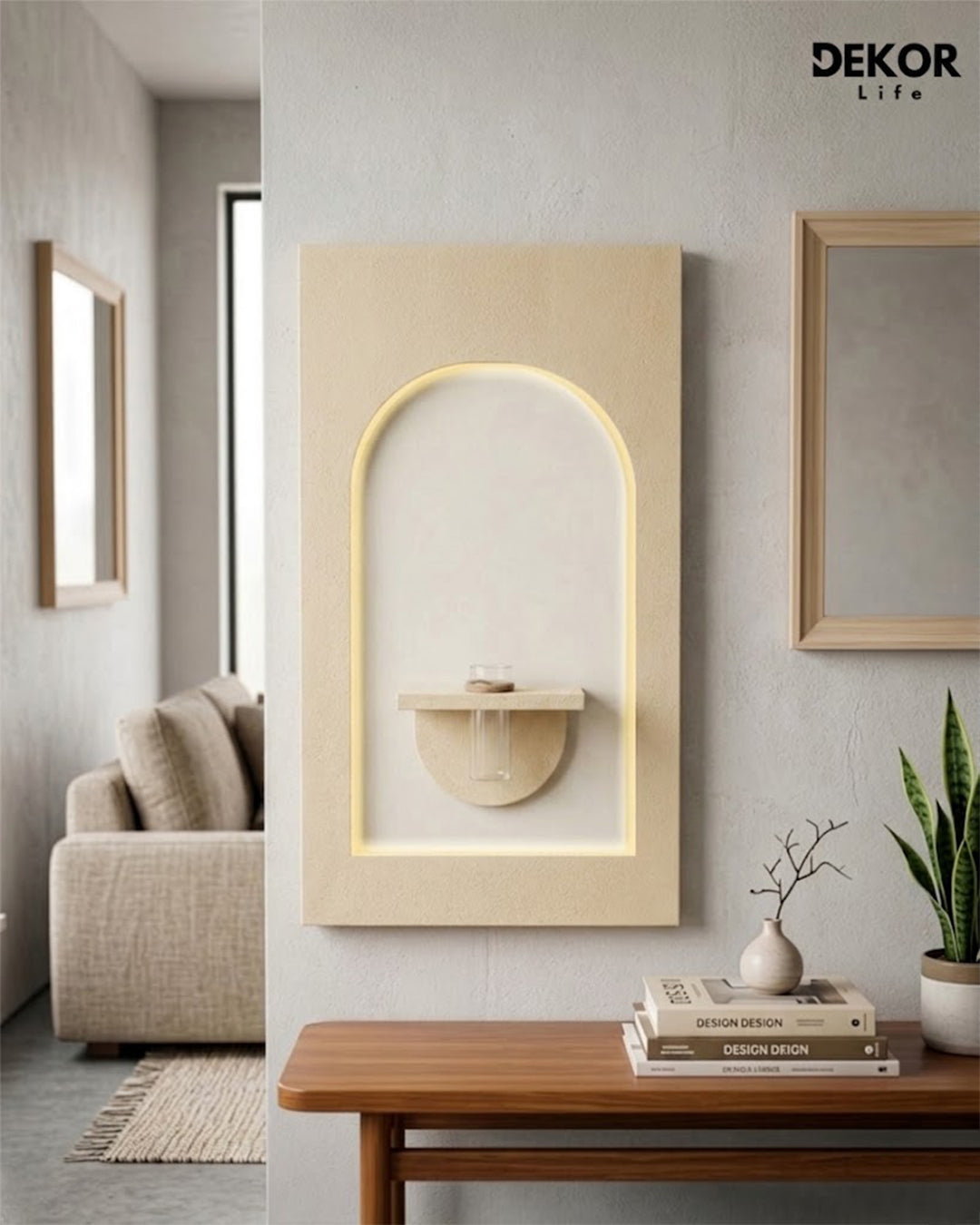50×90 CM Oval Modern Ledli Duvar Tablosu | Dekoratif Panel | Gizli Aydınlatmalı | Pütürlü Doku