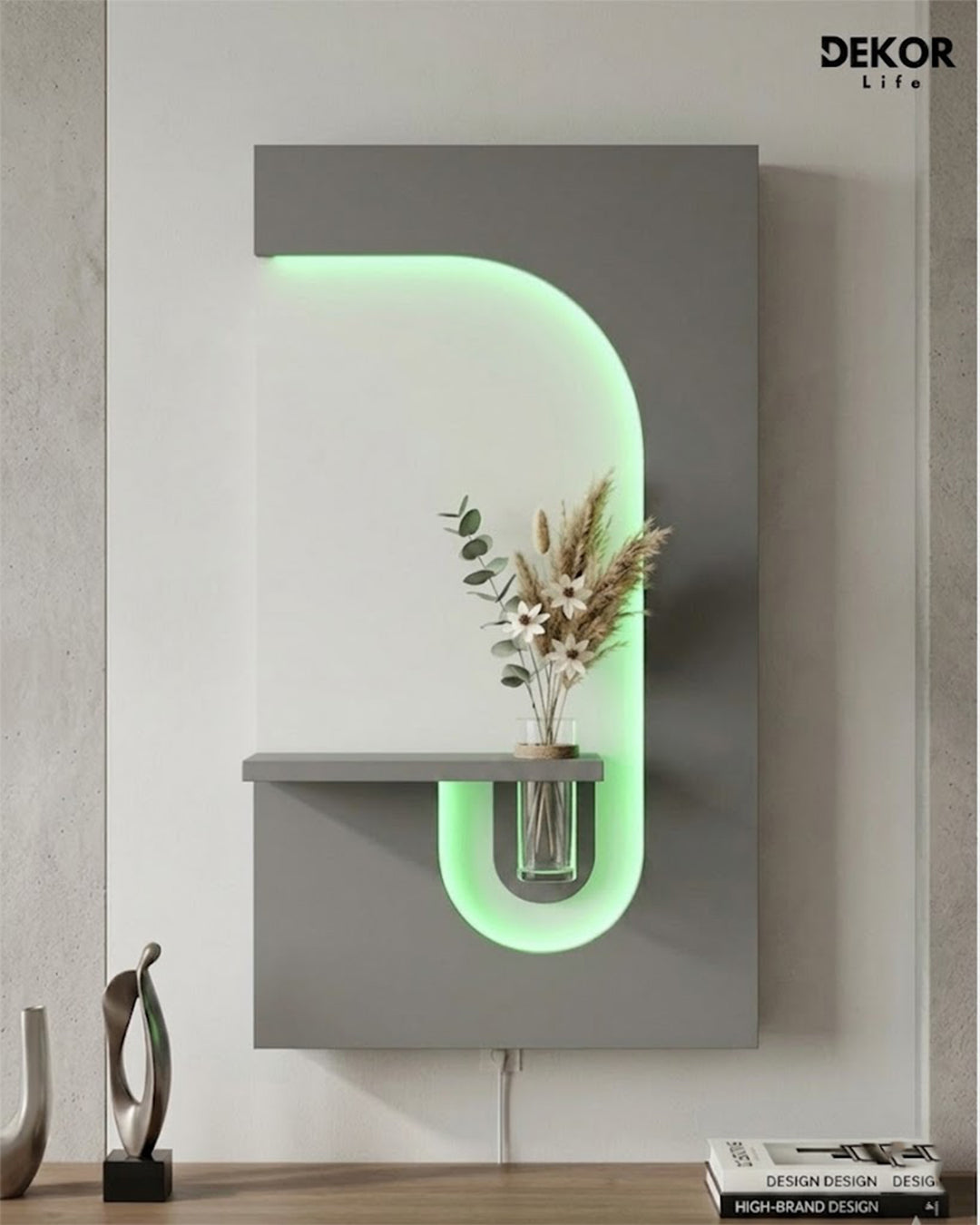 50×90 CM Oval Modern Ledli Duvar Tablosu | Dekoratif Panel | Gizli Aydınlatmalı | Pütürlü Doku