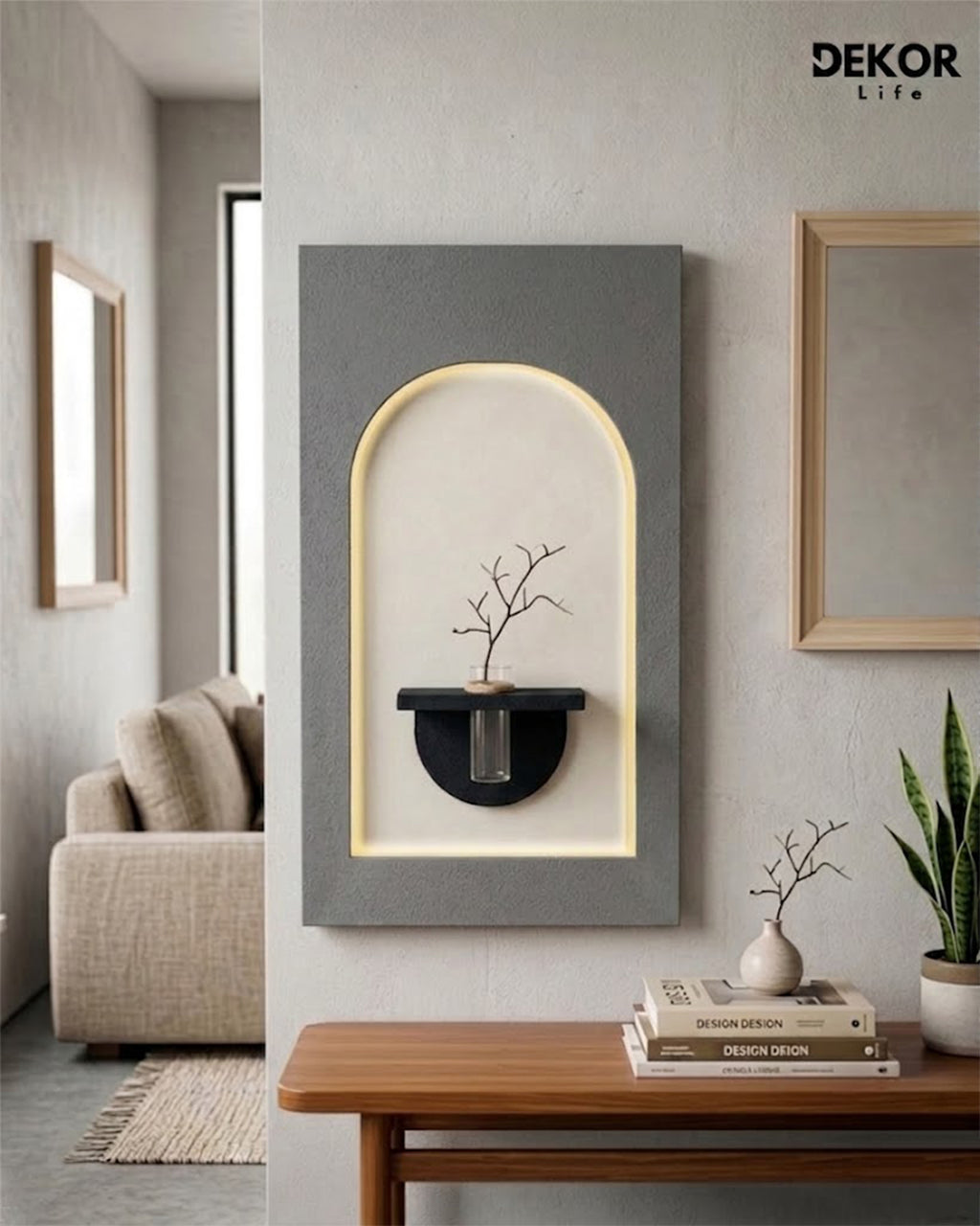 50×90 CM Oval Modern Ledli Duvar Tablosu | Dekoratif Panel | Gizli Aydınlatmalı | Pütürlü Doku