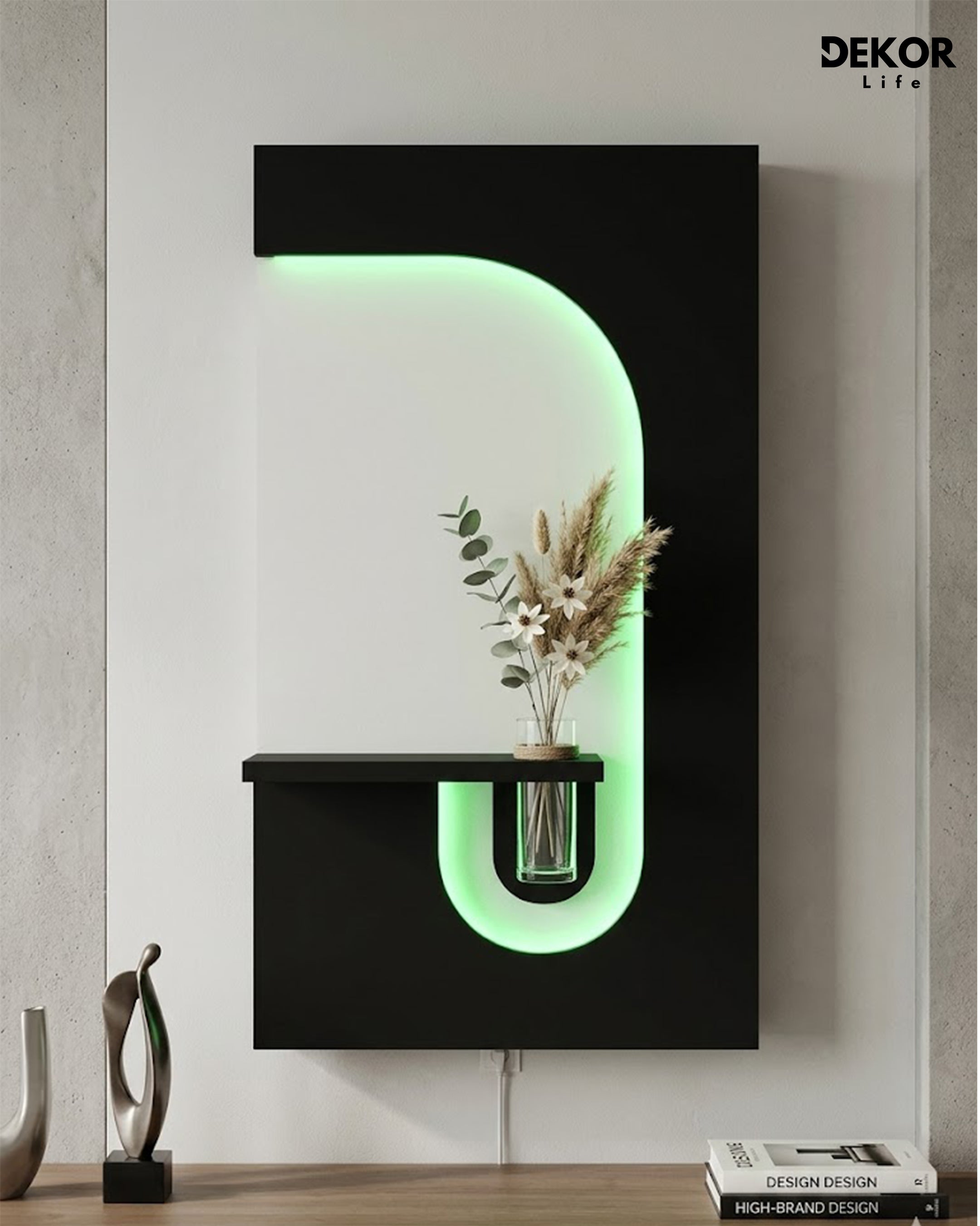 50×90 CM Oval Modern Ledli Duvar Tablosu | Dekoratif Panel | Gizli Aydınlatmalı | Pütürlü Doku