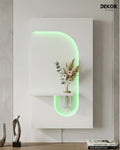 50×90 CM Oval Modern Ledli Duvar Tablosu | Dekoratif Panel | Gizli Aydınlatmalı | Pütürlü Doku