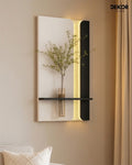 50×90 CM Oval Modern Ledli Duvar Tablosu | Dekoratif Panel | Gizli Aydınlatmalı | Pütürlü Doku
