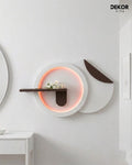 50×85 CM Oval Modern Ledli Duvar Tablosu | Dekoratif Panel | Gizli Aydınlatmalı  | Pütürlü Doku
