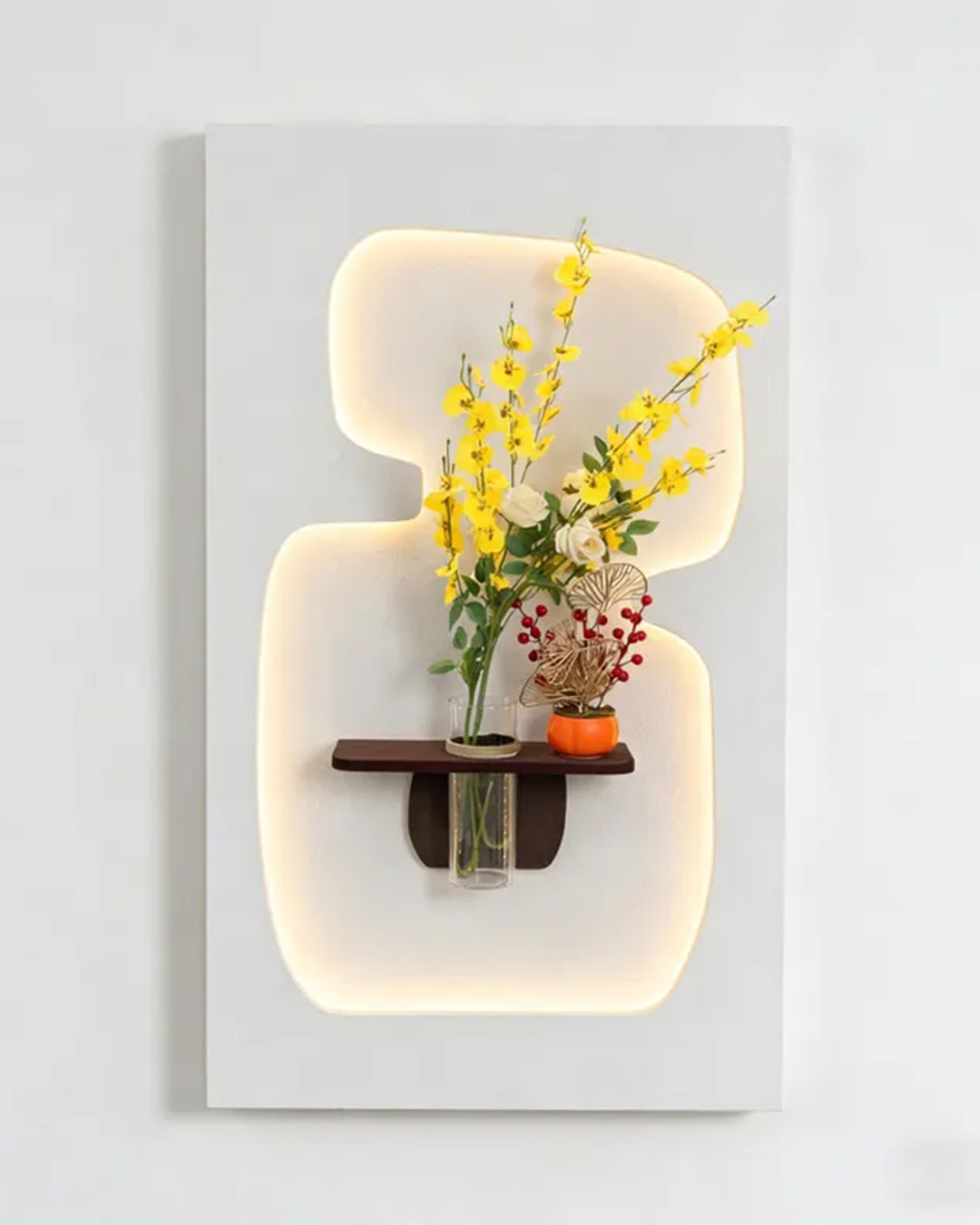 Pilli LED’li İskandinav Tarzı Dekoratif Duvar Tablosu 40x70 cm Pütürlü Doku