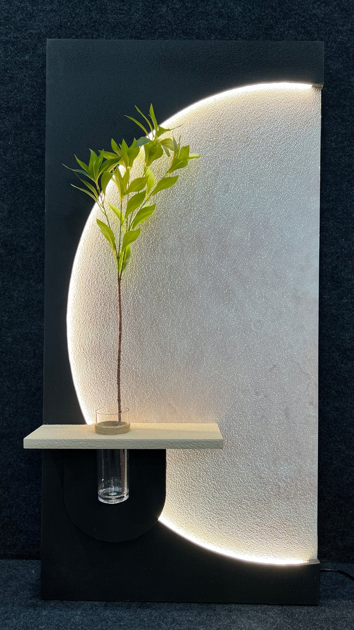 Pilli LED’li İskandinav Tarzı Dekoratif Duvar Tablosu 40x70 cm Pütürlü Doku