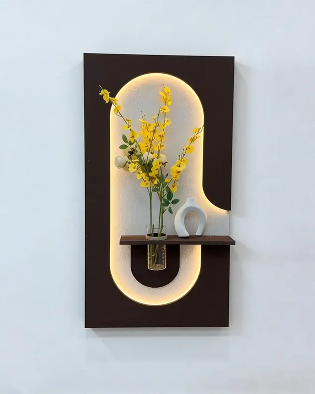 Pilli LED’li İskandinav Tarzı Dekoratif Duvar Tablosu 40x70 cm Pütürlü Doku
