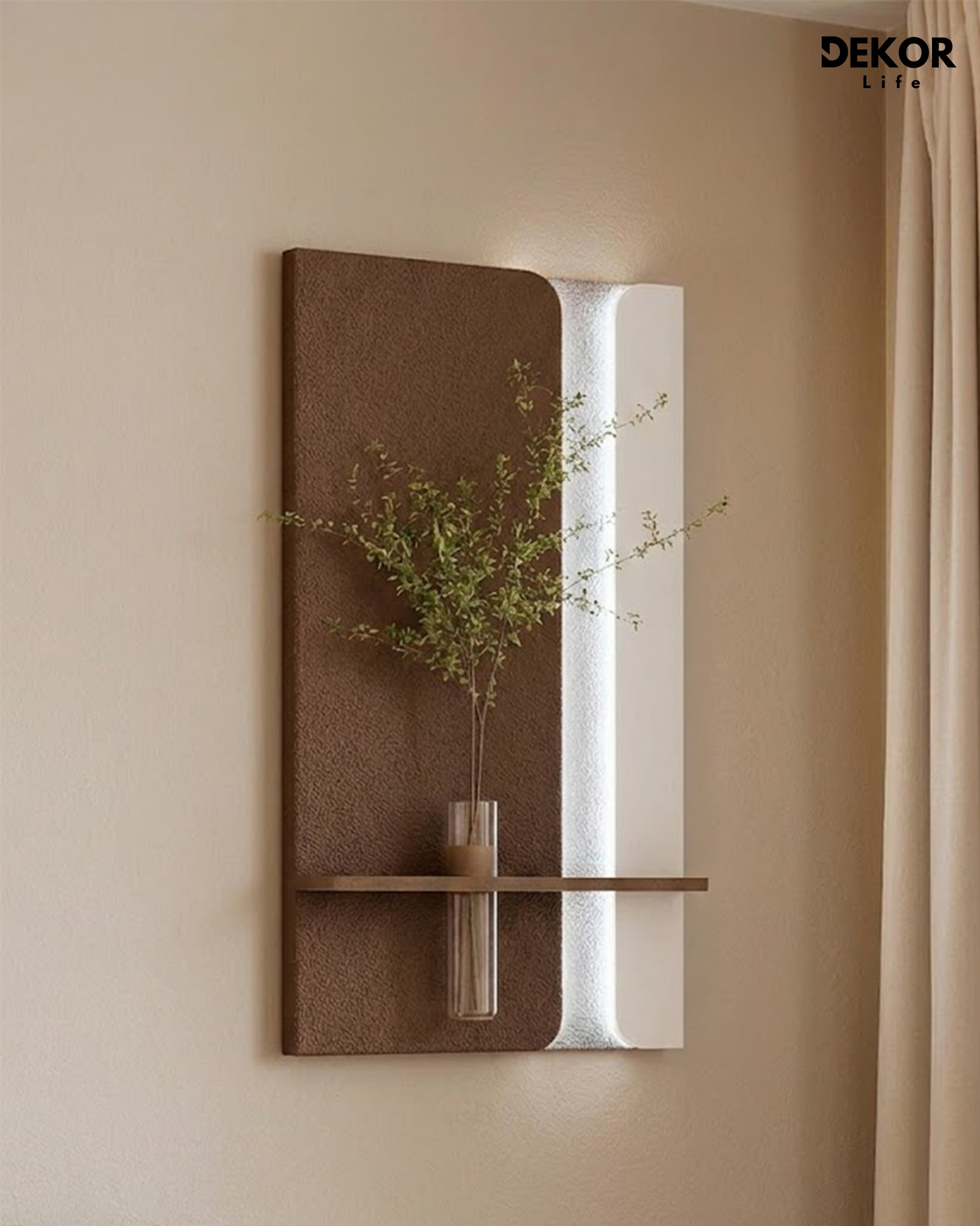50×90 CM Oval Modern Ledli Duvar Tablosu | Dekoratif Panel | Gizli Aydınlatmalı | Pütürlü Doku