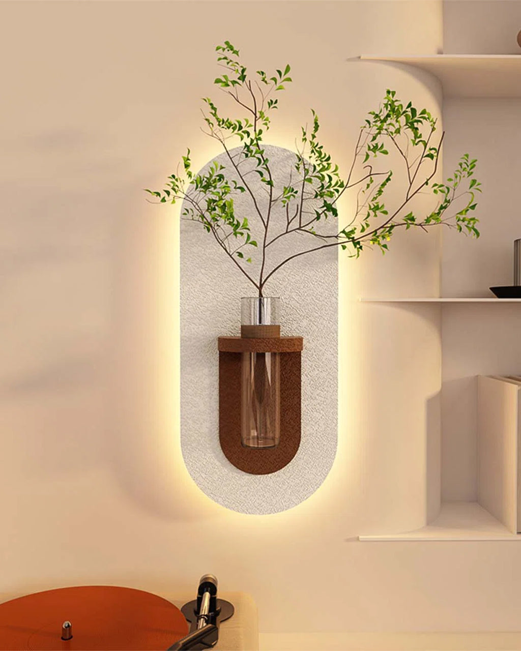 Pilli LED’li İskandinav Tarzı Dekoratif Duvar Tablosu 40x70 cm Pütürlü Doku