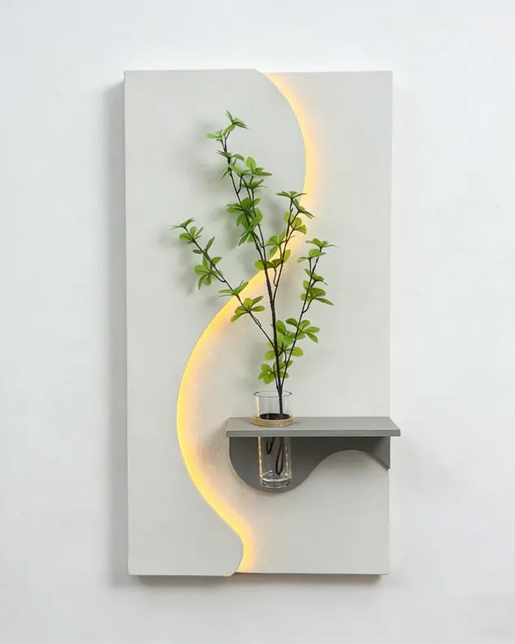 Pilli LED’li İskandinav Tarzı Dekoratif Duvar Tablosu 40x70 cm Pütürlü Doku