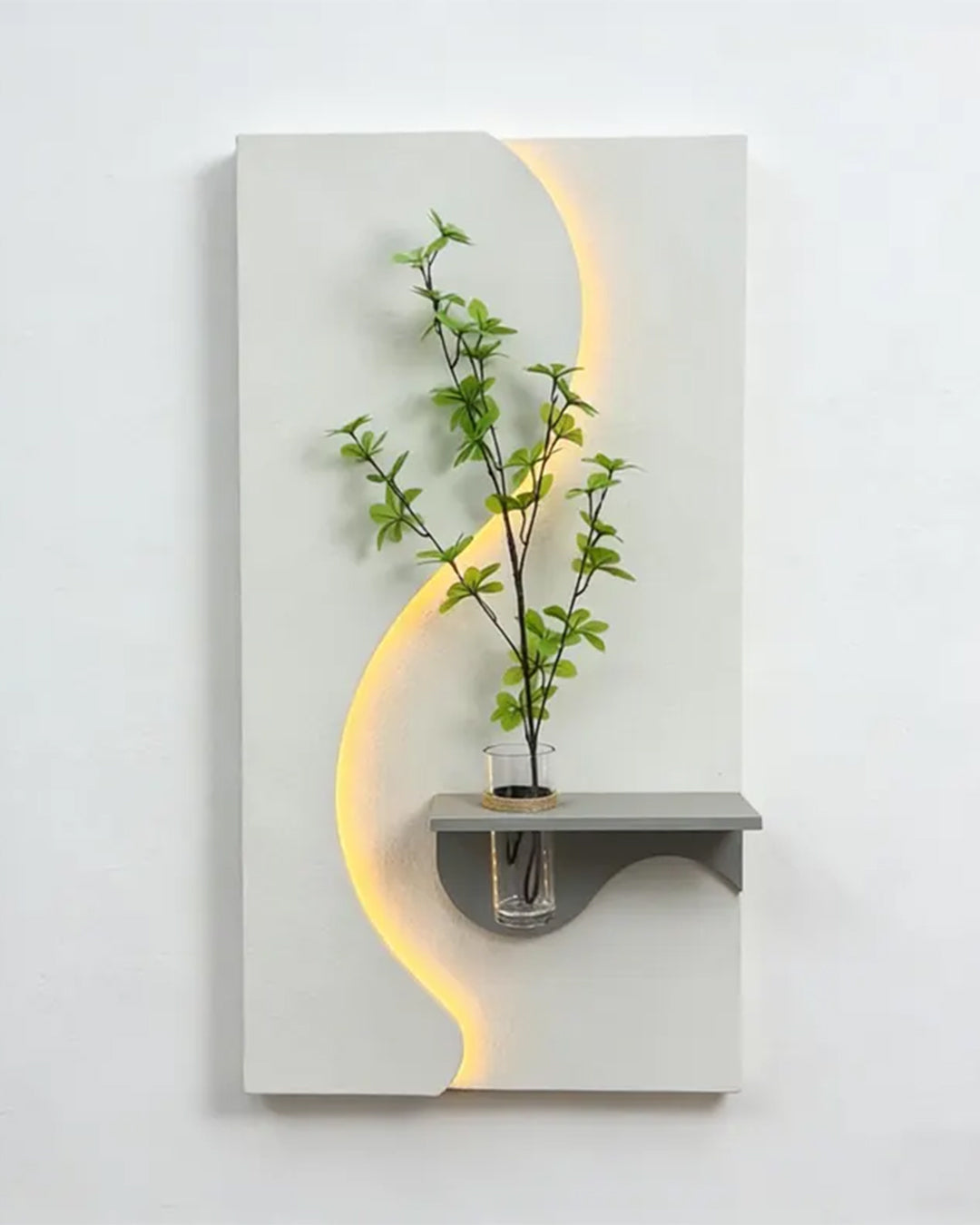 Pilli LED’li İskandinav Tarzı Dekoratif Duvar Tablosu 40x70 cm Pütürlü Doku