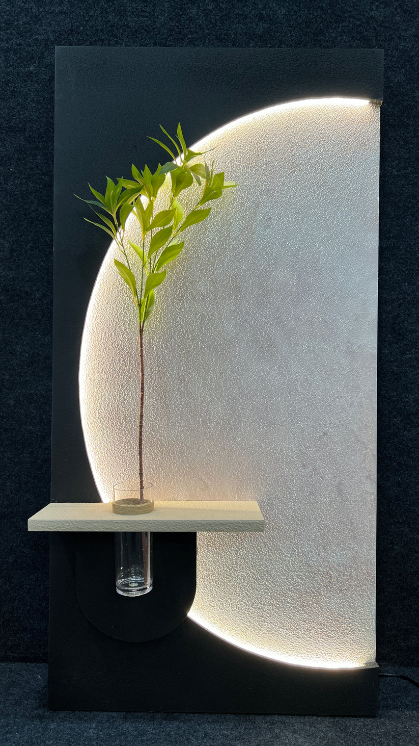 Pilli LED’li İskandinav Tarzı Dekoratif Duvar Tablosu 40x70 cm Pütürlü Doku
