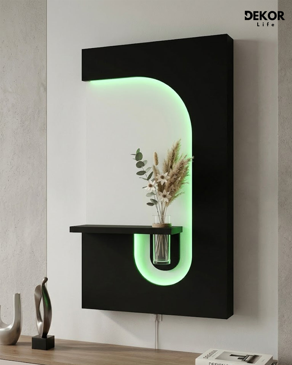 50×90 CM Oval Modern Ledli Duvar Tablosu | Dekoratif Panel | Gizli Aydınlatmalı | Pütürlü Doku
