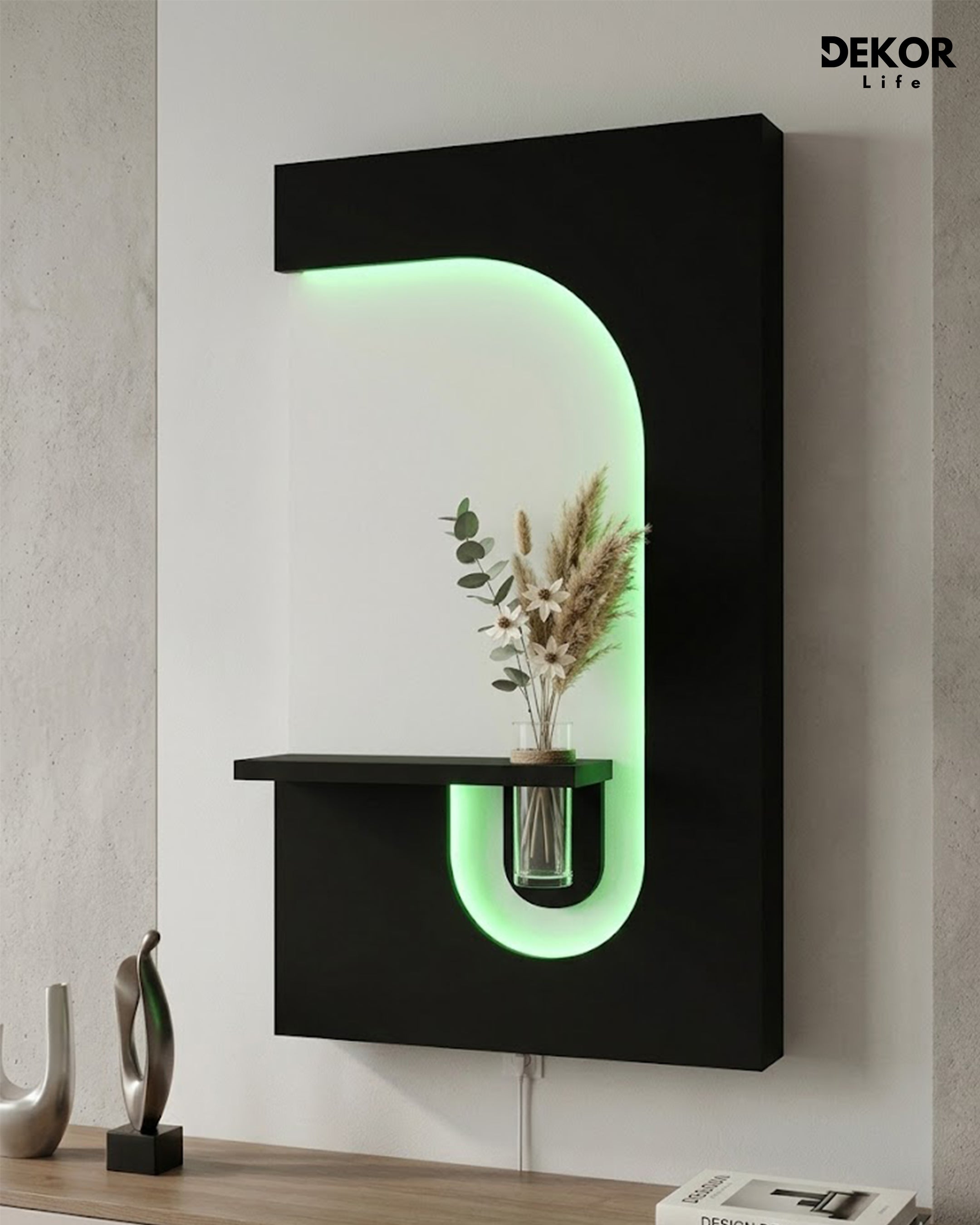 50×90 CM Oval Modern Ledli Duvar Tablosu | Dekoratif Panel | Gizli Aydınlatmalı | Pütürlü Doku