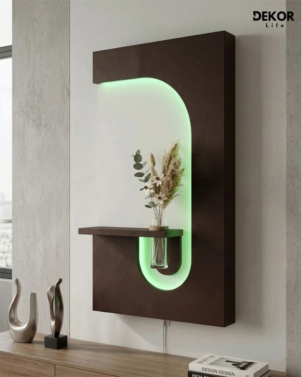 50×90 CM Oval Modern Ledli Duvar Tablosu | Dekoratif Panel | Gizli Aydınlatmalı | Pütürlü Doku