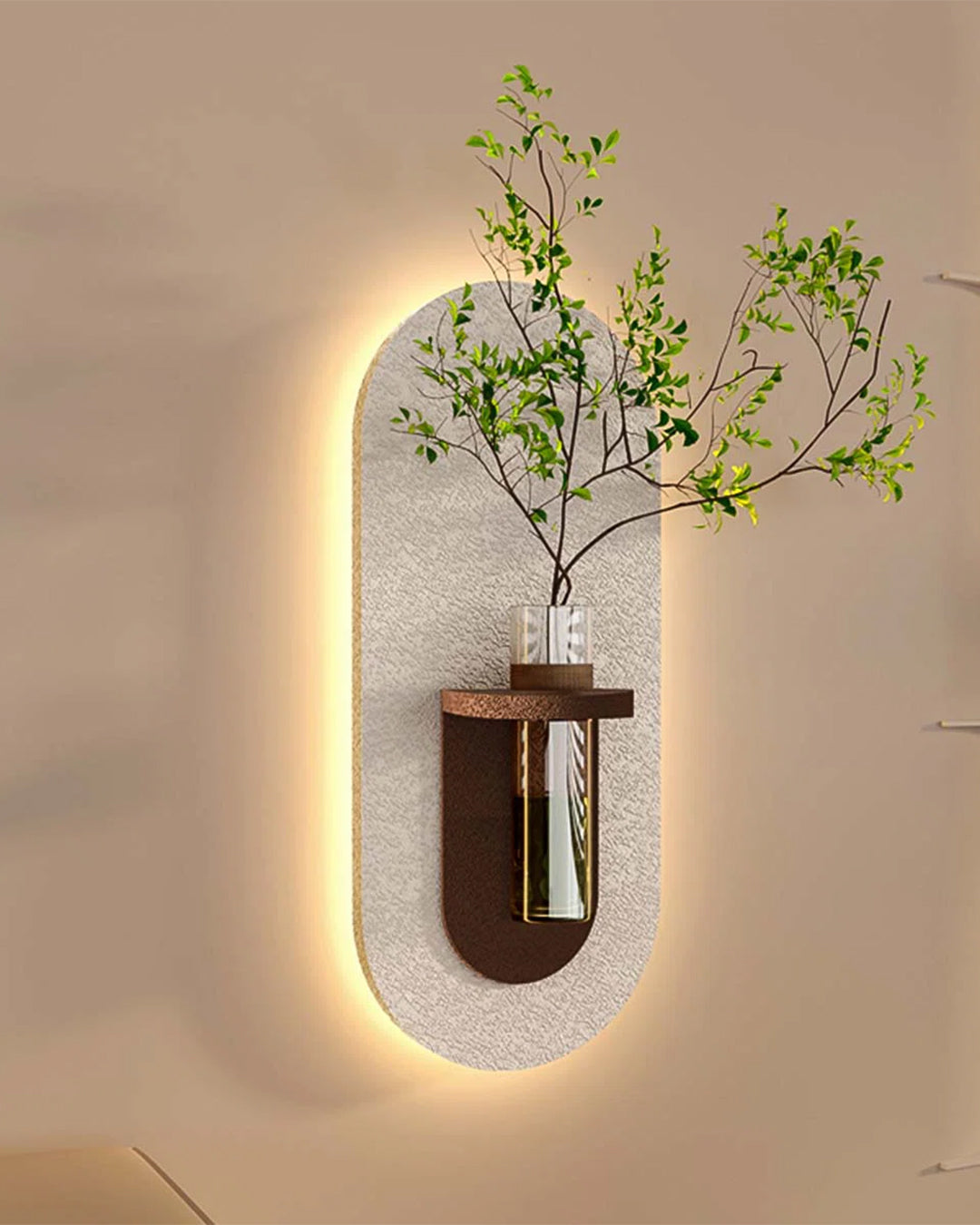 Pilli LED’li İskandinav Tarzı Dekoratif Duvar Tablosu 40x70 cm Pütürlü Doku