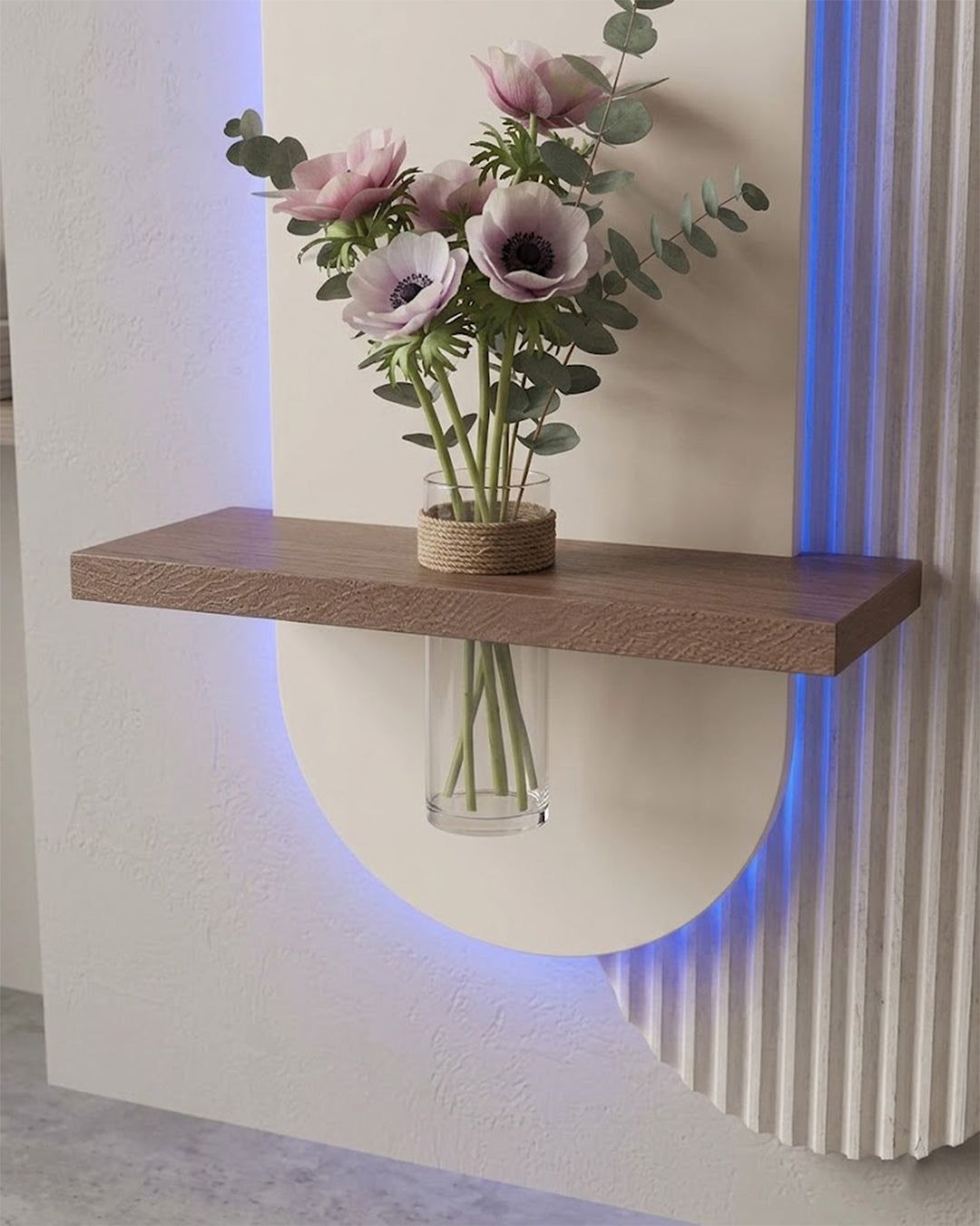 40×90 CM Oval Modern Ledli Duvar Tablosu | Dekoratif Panel | Gizli Aydınlatmalı | Pütürlü Doku