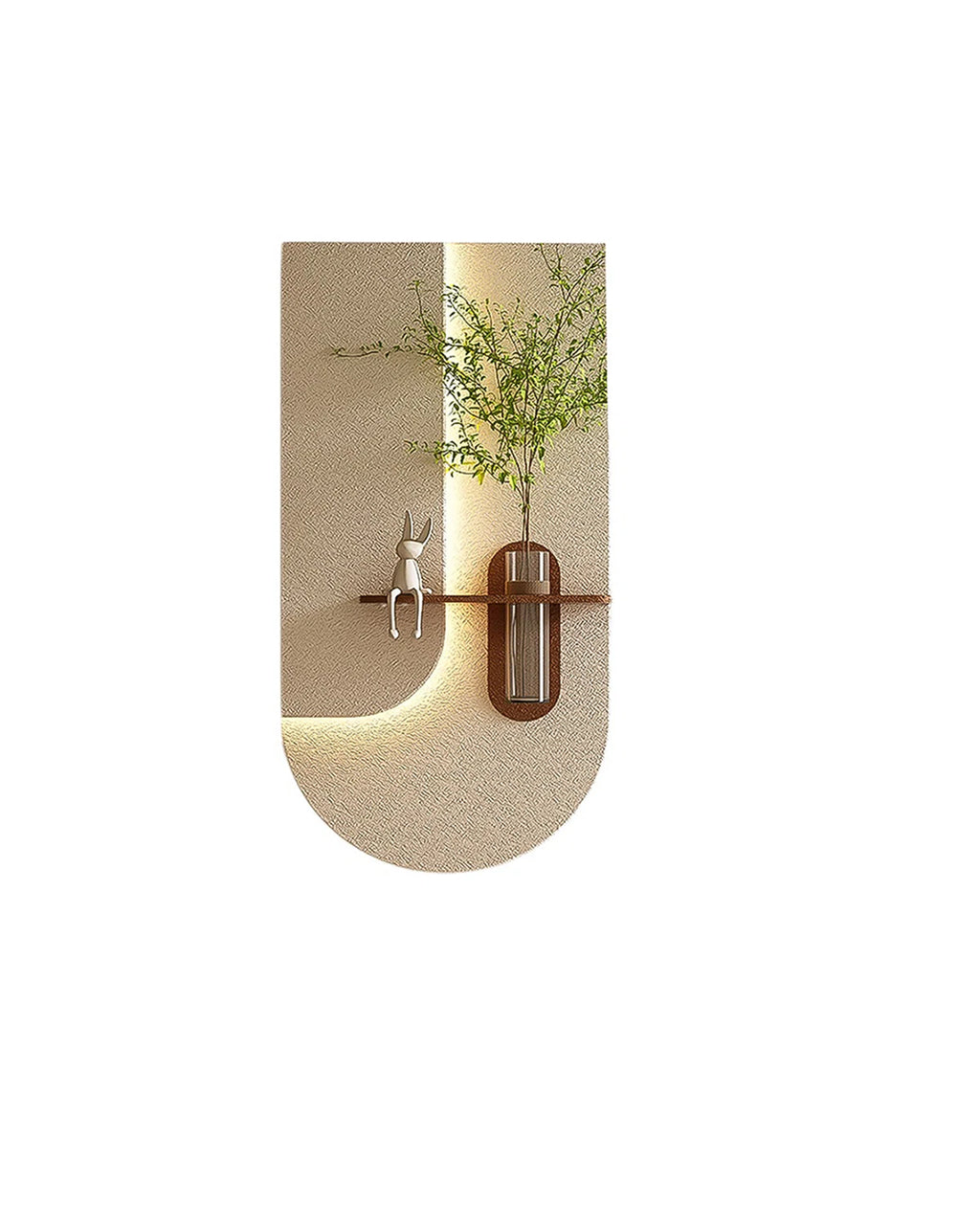 Pilli LED’li İskandinav Tarzı Dekoratif Duvar Tablosu 40x70 cm Pütürlü Doku