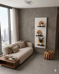 50x120 CM Modern Ledli Duvar Tablosu | Dekoratif Panel | Gizli Aydınlatmalı | Pütürlü Doku