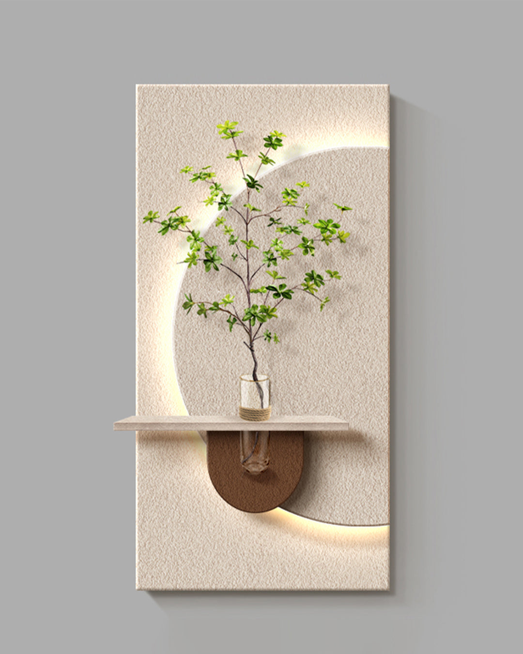 Pilli LED’li İskandinav Tarzı Dekoratif Duvar Tablosu 40x70 cm Pütürlü Doku