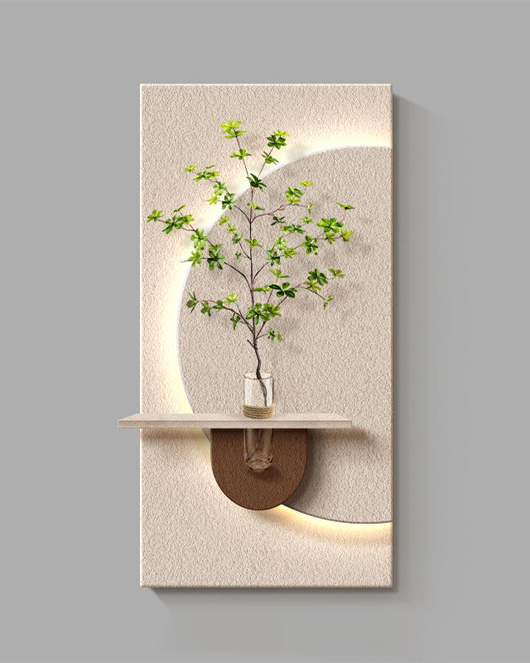 Pilli LED’li İskandinav Tarzı Dekoratif Duvar Tablosu 40x70 cm Pütürlü Doku