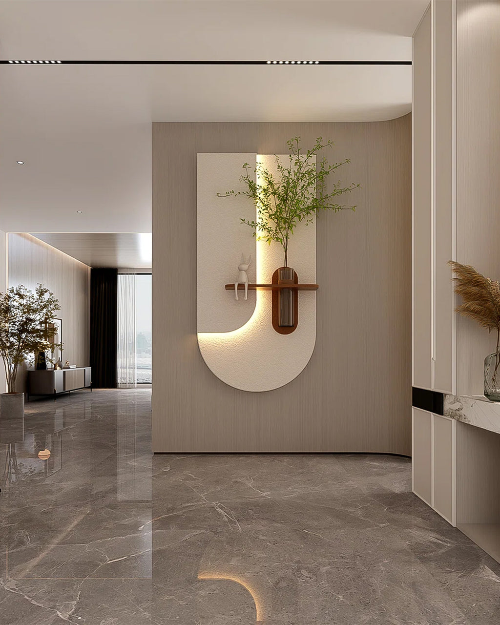 Pilli LED’li İskandinav Tarzı Dekoratif Duvar Tablosu 40x70 cm Pütürlü Doku