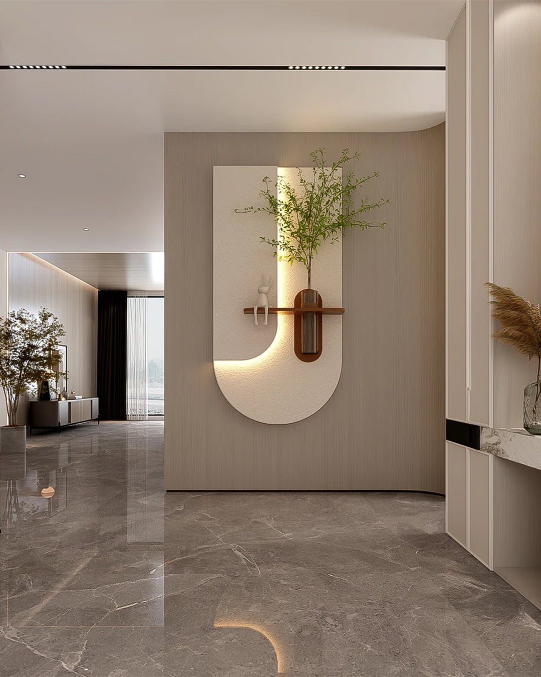 Pilli LED’li İskandinav Tarzı Dekoratif Duvar Tablosu 40x70 cm Pütürlü Doku
