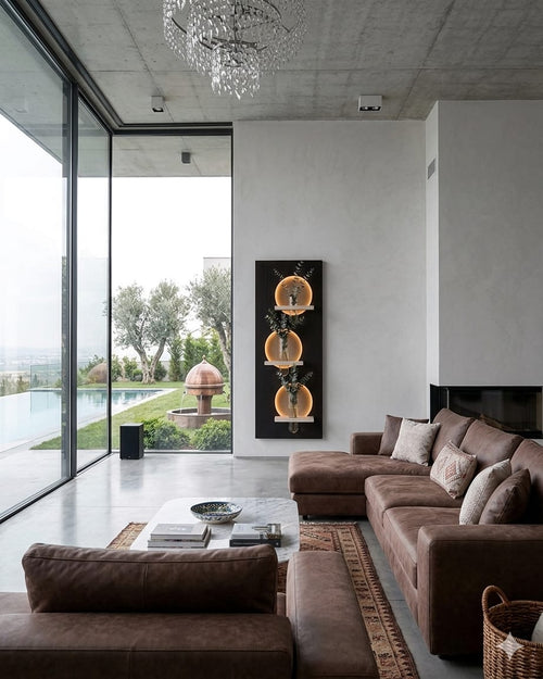 50x120 CM Modern Ledli Duvar Tablosu | Dekoratif Panel | Gizli Aydınlatmalı | Pütürlü Doku