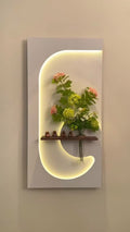 Pilli LED’li İskandinav Tarzı Dekoratif Duvar Tablosu 40x70 cm Pütürlü Doku