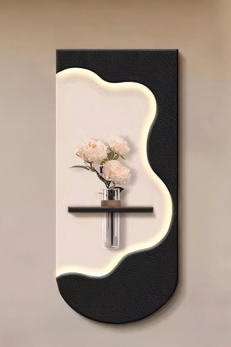 Pilli LED’li İskandinav Tarzı Dekoratif Duvar Tablosu 40x70 cm Pütürlü Doku