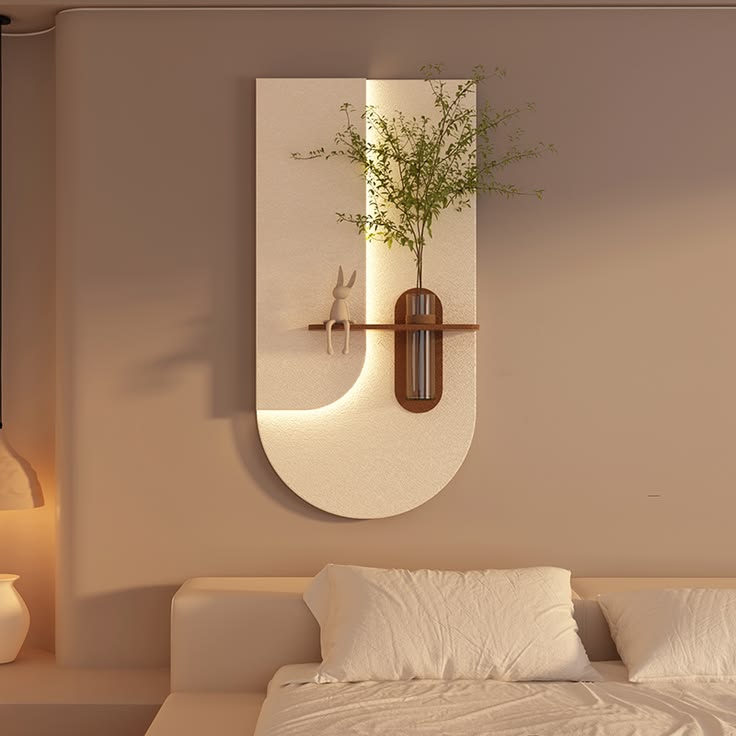 Pilli LED’li İskandinav Tarzı Dekoratif Duvar Tablosu 40x70 cm Pütürlü Doku