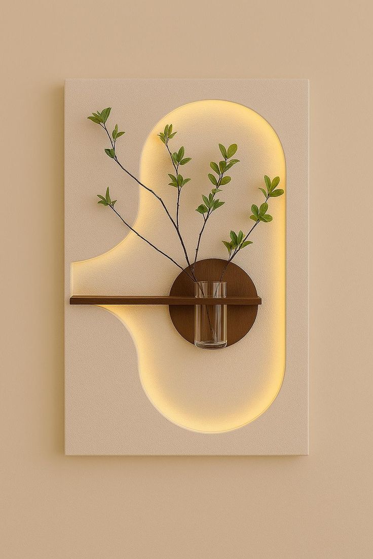 Pilli LED’li İskandinav Tarzı Dekoratif Duvar Tablosu 40x70 cm Pütürlü Doku