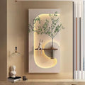 Pilli LED’li İskandinav Tarzı Dekoratif Duvar Tablosu 40x70 cm Pütürlü Doku