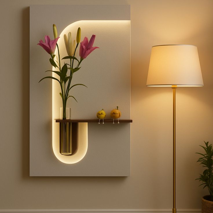 Pilli LED’li İskandinav Tarzı Dekoratif Duvar Tablosu 40x70 cm Pütürlü Doku