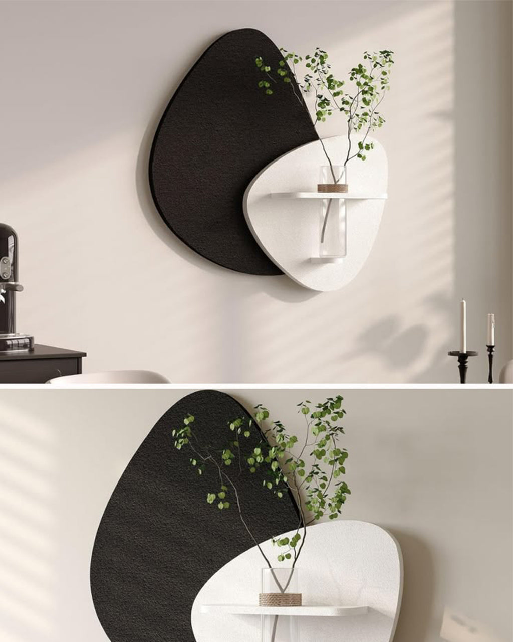 Pilli LED’li İskandinav Tarzı Dekoratif Duvar Tablosu 60x60 cm Pütürlü Doku