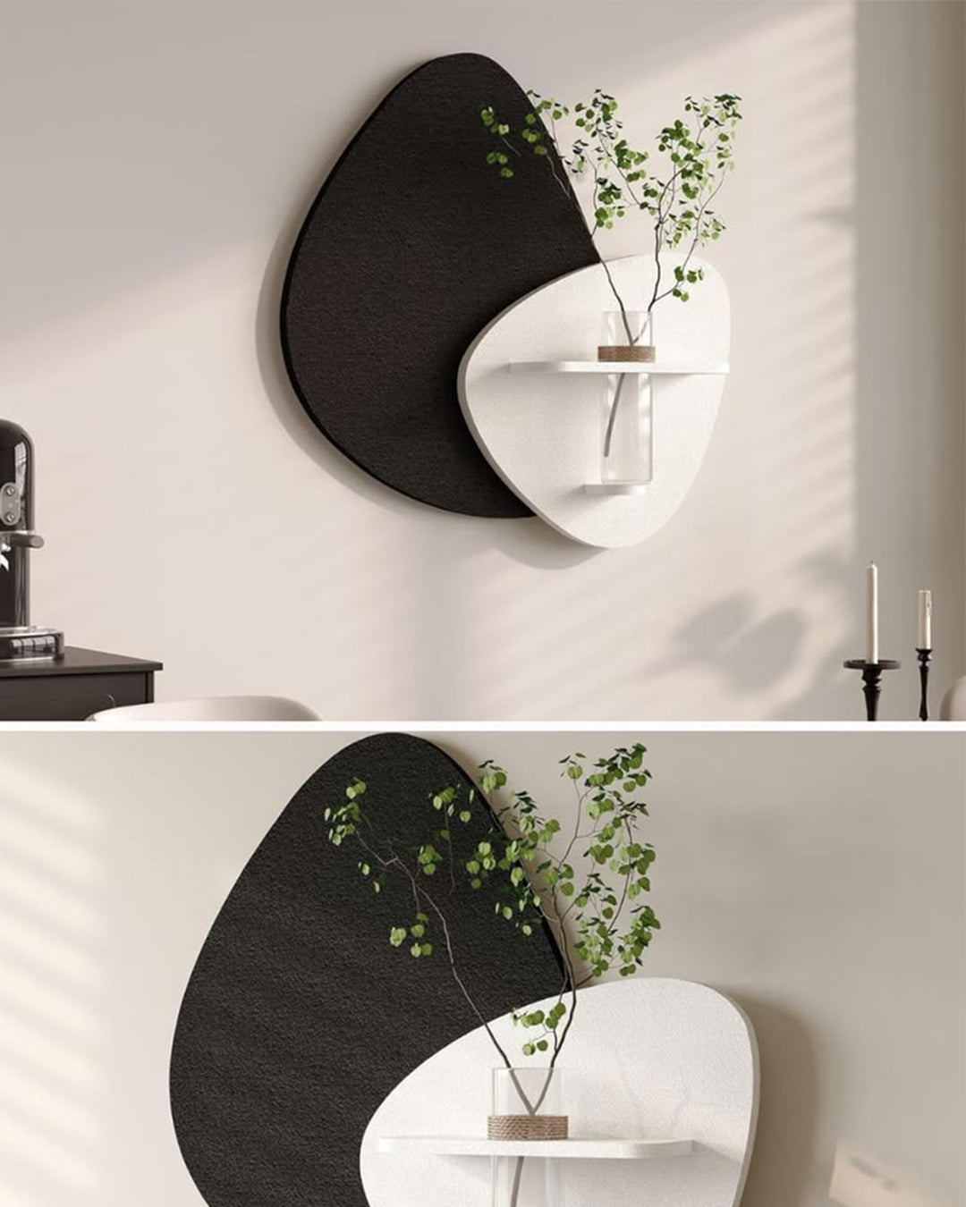 Pilli LED’li İskandinav Tarzı Dekoratif Duvar Tablosu 60x60 cm Pütürlü Doku